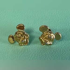 Disney Mickey Mouse Face Earrings, gold colour, costume jewelry